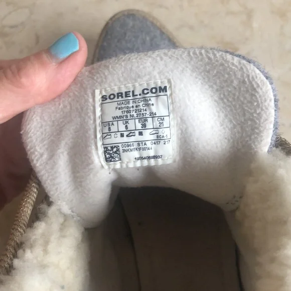 Sorel Sneakchic Alpine Shearling and Leather Laceup Boots Size 8 - Picture 14 of 16